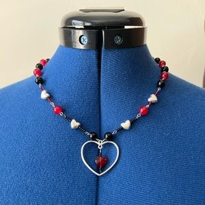 🖤 Valentine handmade goth rosary style necklace 🖤